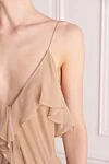 Khaite Beige silk dress - ruffles. 100% silk. Closure: buttons. Country of manufacture: Italy. Care: specialized cleaning - photo 5