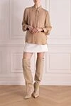 Silk blouse for women beige Khaite - 100% silk. Closure: buttons. Country of manufacture: Italy. Care: specialized cleaning - photo 2