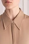 Khaite Silk blouse for women beige - 100% silk. Closure: buttons. Country of manufacture: Italy. Care: specialized cleaning - photo 5