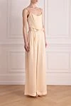 Zimmermann Women's beige silk suit with trousers - 100% silk. two side pockets. Fastener: belt, zipper. Country of manufacture: Italy. Care: specialized cleaning - photo 3