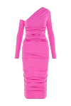 The Andamane Pink polyester and elastane dress - bias collar. 94% polyester, 6% elastane. Closure: zipper. Country of manufacture: Italy. Care: specialized cleaning - photo 1