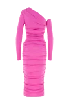 Pink polyester and elastane dress The Andamane - bias collar. 94% polyester, 6% elastane. Closure: zipper. Country of manufacture: Italy. Care: specialized cleaning - photo 6