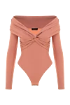 The Andamane Bodysuit made of polyacrylic and elastane for women, brown - 78% polyacrylic, 22% elastane. buttons. Country of manufacture: Italy. Care: specialized cleaning - photo 1