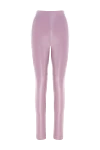 The Andamane Leggings made of polyester and genuine leather for women purple - 65% polyester, 35% genuine leather. Closure: elastic waistband. Country of manufacture: Italy. Care: specialized cleaning - photo 1