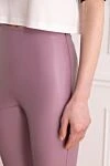 The Andamane Leggings made of polyester and genuine leather for women purple - 65% polyester, 35% genuine leather. Closure: elastic waistband. Country of manufacture: Italy. Care: specialized cleaning - photo 5