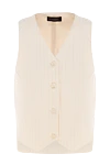 The Andamane Women's beige viscose and wool vest - stripe. 58% viscose, 39% wool. Closure: buttons. Country of manufacture: Italy. Care: specialized cleaning - photo 1