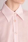 Fabiana Filippi Women's cotton and nylon shirt pink - 76% cotton, 24% nylon. Closure: buttons. Country of manufacture: Italy. Care: specialized cleaning - photo 5