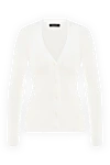 Fabiana Filippi Cardigan made of cotton for women white - vertical stripe pattern. 100% cotton. Closure: buttons. Country of manufacture: Italy. Care: specialized cleaning - photo 1