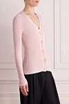 Fabiana Filippi Women's pink cotton cardigan - vertical stripe pattern. 100% cotton. Closure: buttons. Country of manufacture: Italy. Care: specialized cleaning - photo 3