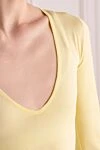 Fabiana Filippi Women's viscose and polyester top yellow - 88% viscose, 12% polyester. Country of manufacture: Italy. Care: specialized cleaning - photo 5