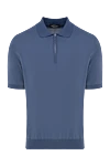 Cesare di Napoli Men's blue cotton polo - 100% cotton. Closure: zipper. Country of manufacture: Italy. Care: specialized cleaning - photo 1