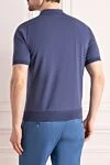 Men's blue cotton polo Cesare di Napoli - 100% cotton. Closure: zipper. Country of manufacture: Italy. Care: specialized cleaning - photo 4