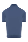 Men's blue cotton polo Cesare di Napoli - 100% cotton. Closure: zipper. Country of manufacture: Italy. Care: specialized cleaning - photo 6