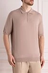 Cesare di Napoli Beige cotton polo for men - 100% cotton. Country of manufacture: Italy. Care: specialized cleaning - photo 3