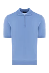 Cesare di Napoli Men's blue cotton polo - 100% cotton. Closure: zipper. Country of manufacture: Italy. Care: specialized cleaning - photo 1