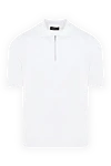 Cesare di Napoli Men's white cotton polo - 100% cotton. Closure: zipper. Country of manufacture: Italy. Care: specialized cleaning - photo 1