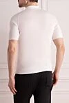 Men's white cotton polo Cesare di Napoli - 100% cotton. Closure: zipper. Country of manufacture: Italy. Care: specialized cleaning - photo 4