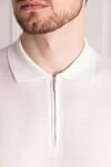 Cesare di Napoli Men's white cotton polo - 100% cotton. Closure: zipper. Country of manufacture: Italy. Care: specialized cleaning - photo 5