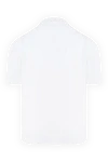 Men's white cotton polo Cesare di Napoli - 100% cotton. Closure: zipper. Country of manufacture: Italy. Care: specialized cleaning - photo 6