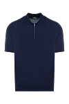 Cesare di Napoli Men's blue cotton polo - 100% cotton. Closure: zipper. Country of manufacture: Italy. Care: specialized cleaning - photo 1