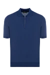 Cesare di Napoli Men's blue cotton polo - 100% cotton. Closure: zipper. Country of manufacture: Italy. Care: specialized cleaning - photo 1