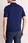 Men's blue cotton polo Cesare di Napoli - 100% cotton. Closure: zipper. Country of manufacture: Italy. Care: specialized cleaning - photo 4