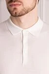 Cesare di Napoli Men's white cotton polo - 100% cotton. Closure: buttons. Country of manufacture: Italy. Care: specialized cleaning - photo 5