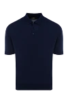 Cesare di Napoli Men's blue cotton polo - 100% cotton. Closure: buttons. Country of manufacture: Italy. Care: specialized cleaning - photo 1