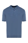 Cesare di Napoli Men's blue silk polo - 100% silk. Closure: buttons. Country of manufacture: Italy. Care: specialized cleaning - photo 1