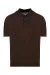 Cesare di Napoli Men's brown silk polo - 100% silk. Closure: buttons. Country of manufacture: Italy. Care: specialized cleaning - photo 1