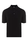 Cesare di Napoli Men's black cotton polo - 100% cotton. Closure: buttons. Country of manufacture: Italy. Care: specialized cleaning - photo 1