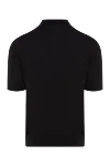 Men's black cotton polo Cesare di Napoli - 100% cotton. Closure: buttons. Country of manufacture: Italy. Care: specialized cleaning - photo 6