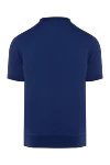 Синий джемпер с коротким рукавом из эксклюзивного бленда шелка и хлопка (уценка) Cesare di Napoli - 50% шелк, 50% хлопок. Страна производитель: Италия. Уход: специализированная чистка - фото 6