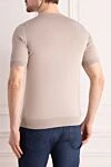 Men's short sleeve silk and cotton jumper, beige Cesare di Napoli - 50% silk, 50% cotton. Country of manufacture: Italy. Care: specialized cleaning - photo 4