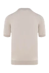 Men's short sleeve silk and cotton jumper, beige Cesare di Napoli - 50% silk, 50% cotton. Country of manufacture: Italy. Care: specialized cleaning - photo 6