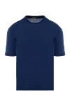 Cesare di Napoli Men's blue short sleeve cotton jumper - 100% cotton. Country of manufacture: Italy. Care: specialized cleaning - photo 1