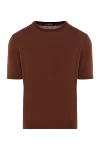 Cesare di Napoli Short sleeve cotton jumper for men, brown - 100% cotton. Country of manufacture: Italy. Care: specialized cleaning - photo 1