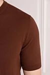 Cesare di Napoli Short sleeve cotton jumper for men, brown - 100% cotton. Country of manufacture: Italy. Care: specialized cleaning - photo 5