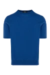 Cesare di Napoli Men's blue short sleeve cotton jumper - 100% cotton. Country of manufacture: Italy. Care: specialized cleaning - photo 1