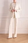 Women's white wool and silk suit with trousers Valentino - 88% wool, 12% silk. Closure: buttons. two side pockets. Country of manufacture: Italy. Care: specialized cleaning - photo 2