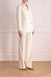 Valentino Women's white wool and silk suit with trousers - 88% wool, 12% silk. Closure: buttons. two side pockets. Country of manufacture: Italy. Care: specialized cleaning - photo 3