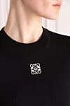 Loewe Women's black cotton and elastane top - logo. 98% cotton, 2% elastane. Country of manufacture: Italy. Care: specialized cleaning - photo 5
