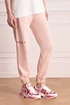 Givenchy Women's cotton pants pink - logo. 100% cotton. two side pockets, one back pocket. Country of manufacture: Italy. Care: specialized cleaning - photo 3