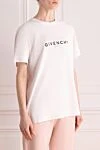 Givenchy Футболка женская белая - логотип бренда. Cостав: 100% хлопок. Страна производитель: Франция. Уход: специализированная чистка - фото 3