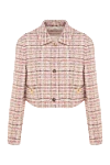 Valentino Jacket for women pink - check pattern. 44% viscose, 29% cotton, 12% polyamide. Closure: buttons. two side pockets. Country of manufacture: Italy. Care: specialized cleaning - photo 1