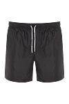 Dolce & Gabbana Men's black polyester beach shorts - brand logo. 100% polyester. zipper, drawstring. two front pockets, one back pocket. Country of manufacture: Italy. Care: specialized cleaning - photo 1