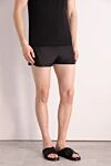 Dolce & Gabbana Men's black polyester beach shorts - brand logo. 100% polyester. zipper, drawstring. two front pockets, one back pocket. Country of manufacture: Italy. Care: specialized cleaning - photo 3