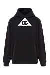 Dolce & Gabbana Men's black cotton hoodie - brand logo. hood. 100% cotton. two front pockets. Country of manufacture: Italy. Care: specialized cleaning - photo 1