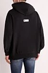 Men's black cotton hoodie Dolce & Gabbana - brand logo. hood. 100% cotton. two front pockets. Country of manufacture: Italy. Care: specialized cleaning - photo 4