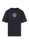 Dolce & Gabbana Men's black cotton T-shirt with logo print - anchor, brand logo. 100% cotton. Country of manufacture: Italy. Care: specialized cleaning - photo 1